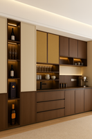 Buffet en rotin tressé moderne pour usage domestique, armoire latérale sur mesure, écologique, modulaire, gain de place pour villa