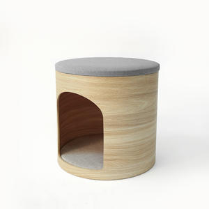 Nieuw Ontwerp Huisdier Kat Grot Massief Hout Milieuvriendelijk Dual-Use Villa <span class=keywords><strong>Bed</strong></span> Geïntegreerde Zitkruk Voor Katten En Honden Huisdier Product - Product Image 5