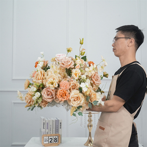 Factory Direct Sales Silk Rose flower ball Wedding <b>Table</b> Decoration Artificial Large Flower Ball Centerpieces - Product Image 1