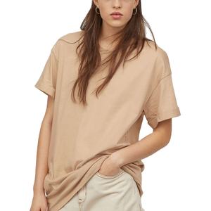 Venta caliente de las mujeres Casual Slim Fit cómoda Camiseta corta Sexy transpirable suave cuello redondo con decoración de logotipo Exportar a BD - Product Image 3