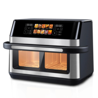 Friteuse à air double zone en acier inoxydable avec écran LCD et double panier multifonction (rôtir/cuire/déshydrater) pour usage domestique