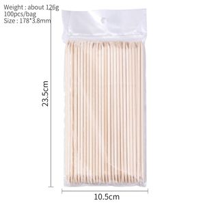 عصا أظافر برتقالية مزدوجة الوجهين متعددة الوظائف C323 SAFENG أداة العناية بالأظافر وعصي أظافر خشبية برتقالية اللون - Product Image 2