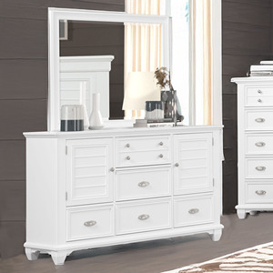 Ensemble de meubles de chambre à coucher : lit avec rangements, commode, miroir et table de chevet - Product Image 4