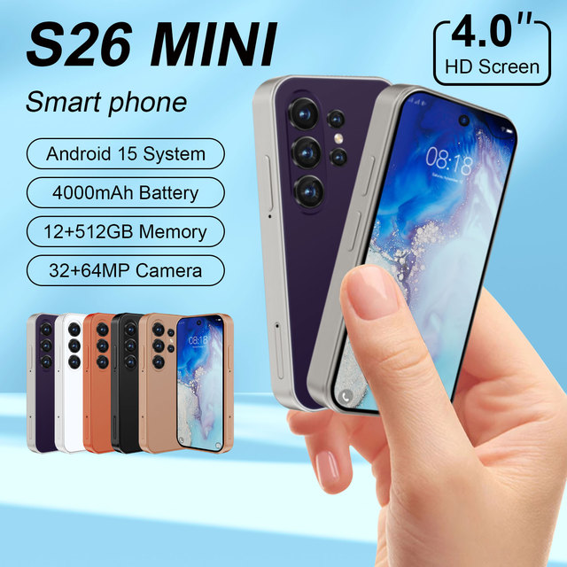 S26 Ultra Mini 2026 5G Android 15 Smartphone 12GB+512GB 4.0" 64MP 4000mAh Unlocked Global