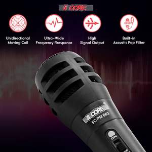 DB 5 CORE Dynamic Vocal Handheld Mic Cardioide Unidireccional con Switch XLR Cable de audio incluido para cantar - Product Image 3