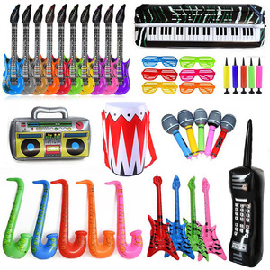 Instruments de musique gonflables jouets pour enfants guitares gonflables en PVC accessoires de fête de scène microphone <span class=keywords><strong>radio</strong></span> - Product Image 2