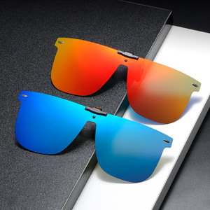 Polarized Clip-on Sunglasses TAC Lens UV400 Protection <b>Large</b> <b>Frame</b> For Drivers Unisex TR Metals <b>Frame</b> Box Packing - Product Image 1