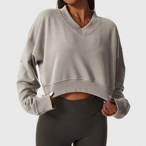 2022 all'ingrosso Crop Top donna Pullover <span class=keywords><strong>felpe</strong></span> con cappuccio e <span class=keywords><strong>felpe</strong></span> <span class=keywords><strong>moda</strong></span> Outdoor Croptops <span class=keywords><strong>per</strong></span> <span class=keywords><strong>ragazze</strong></span> - Product Image 3