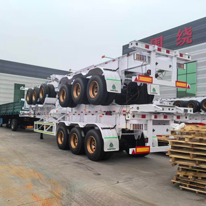 Semirremolque de Diseño Esqueletal de 3 Ejes de Hierro Resistente, Chasis para Contenedores, Remolques de Carga y Utilitarios, Carga Útil Máxima de 25001-30000 kg - Product Image 3