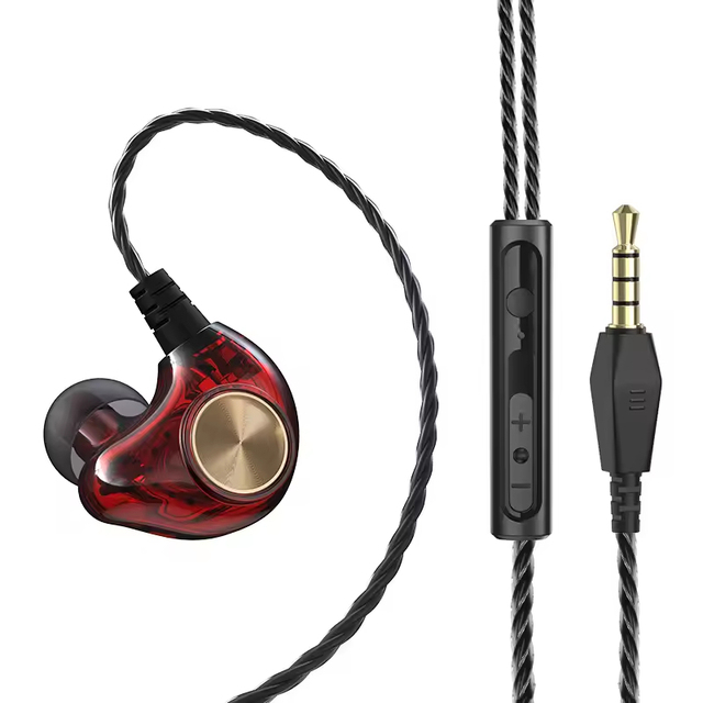 HiFi Dual-Dynamic Subwoofer Wired Headphones Cool Stereo Sound Dual Driver Gaming In-Ear Earphones