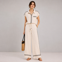 Fabricant de streetwear personnalisé, faible MOQ, OEM, ensemble décontracté 2 pièces élégant et luxueux pour femme, mode été 2026