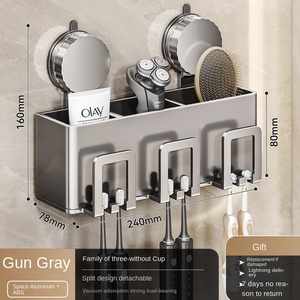 Kim loại hiện đại nhà vệ sinh Dao cạo tường treo ống bàn chải cup lưu trữ Giá Hút cup bàn chải đánh răng chủ Nước súc miệng cup kiểu dáng đẹp bảng Top - Product Image 6