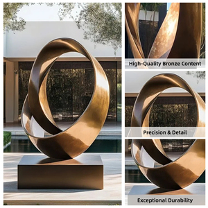 Scultura Astratta in Bronzo Personalizzata per Parchi, Grande Arte Metallica Decorativa da Giardino a Grandezza Naturale - Product Image 5
