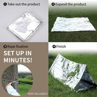 Tente d'abri de survie d'urgence d'hiver thermique isolée par film d'aluminium imperméable léger Mylar