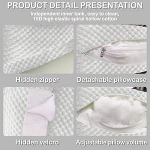 Oreillers de maternité pour femme enceinte avec taie d'oreiller détachable et réglable soutien de l'oreiller de corps jambes arrière ventre hanches gris - Product Image 5