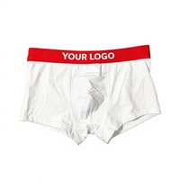 Boxers pour hommes avec logo personnalisé, séchage rapide, respirants, en tricot, avec ceinture élastique rouge personnalisée