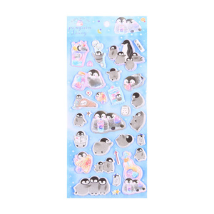 Pegatinas hinchadas personalizadas 3D pegatina sello pingüino dibujos animados animales lindos pegatinas <span class=keywords><strong>Kawaii</strong></span> para niños regalos promocionales baratos - Product Image 3