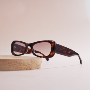 Lunettes de soleil rectangulaires en acétate faites à la main en gros, logo personnalisé, monture vintage petite, unisexe, tendance Y2K - Product Image 1