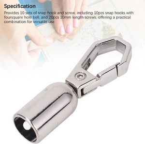 MOPFOL Sets Zinc Alloy <b>Snap</b> <b>Hooks</b> With Screws Mm Hole Bell End Caps For Leather Crafts Decorative Fittings Silver - Product Image 6