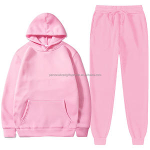 Sweat à capuche 2 pièces survêtement unisexe éponge polaire course entraînement survêtement pantalons de survêtement à capuche sport sweats ensembles - Product Image 3