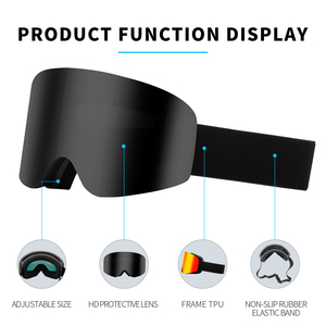 אנלור 7080 סקי למבוגרים אנטי-ערפל משקפי שמש עדשה מגנטיות שלג משקפיים בכחול לבן אדום ורוד צהוב לבן - Product Image 5