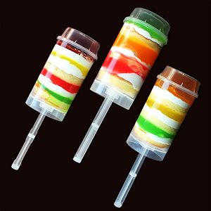 Confetti Poppers Rõ Ràng Gậy Bánh Pops Shooter Nhựa Hình Tròn Đẩy Bánh Pop <span class=keywords><strong>Sticks</strong></span> Với Nắp Đậy - Product Image 2