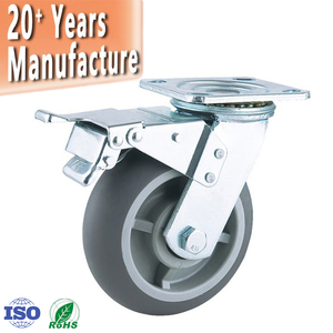 Chất Lượng Cao Nhiệm Vụ Nặng Nề 4 5 6 8 Inch Bánh Xe Caster Cứng Cao Su TPR Xoay Xe Đẩy Bánh Xe Phổ Quát Với Phanh - Product Image 3