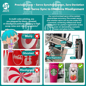 Machine d'impression sérigraphique automatique pour gobelets, portable, entièrement servo-commandée, impression à l'encre <span class=keywords><strong>plastisol</strong></span>, imprimante semi-automatique pour bouteilles - Product Image 4