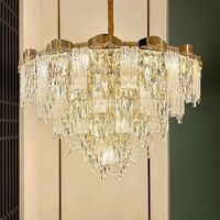Lámpara de araña de cristal de lujo, moderna, para sala de estar, comedor, borla, dormitorio, habitación, interior, Hotel, hogar, iluminación