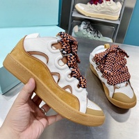 Nouvelles baskets plateforme décontractées de luxe Lanvine, chaussures de marche à lacets tendance, design graffiti unisexe, chaussures de sport