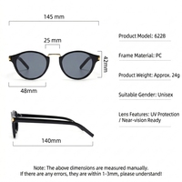 Vente flash Wei Ken 6228 PC Lunettes de soleil rondes rétro en métal pour femmes et hommes, usage quotidien, CE