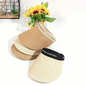 New Female Sunshade Vacation Foldable Wide Brim Wide Brim Sun Visor Caps <b>Straw</b> Visors <b>Hat</b> for Women - Product Image 3