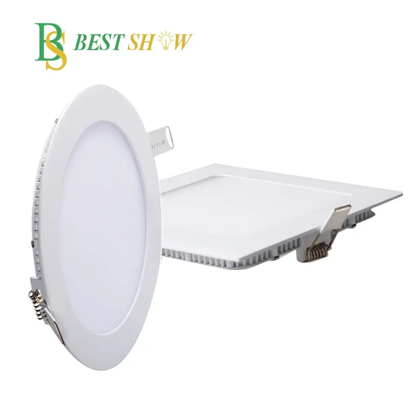 सीई ईएमसी सुपर पतली मोशन सेंसर 12v dimmable 4 6 8 इंच 3W 6W 9W 12W 15W 18W 20W 24W 30W 24v स्लिम दौर वर्ग SKD एलईडी पैनल