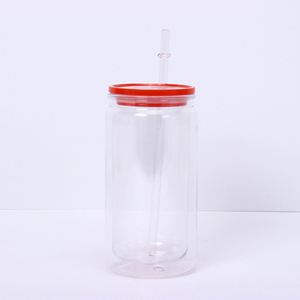 Gobelet tendance et coloré en plastique à double paroi de 16 oz avec poignée et paille pour la maison, la cuisine et la salle à manger - Product Image 4