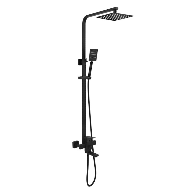Multi Functional 3 Functions Matte Black Outdoor Exposed Shower System ...