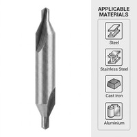 Fraise professionnelle personnalisable pour CNC, HSS, revêtement brillant, foret de centrage 60 degrés, fraises à queue