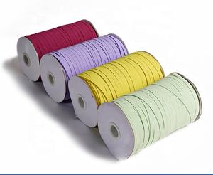 Sangle tressée haute élastique de couleur assortie 6mm cordon élastique <span class=keywords><strong>plat</strong></span> pour la couture de la ceinture et du pantalon taille 144 mètres/rouleau - Product Image 3