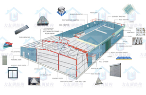 Estructura de Acero Económica para Construcción de Naves Agrícolas, Almacenes Prefabricados Metálicos LYB-001, Estructura Metálica para Edificios Industriales - Product Image 4