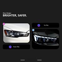 Ensemble de phares de remplacement pour Mitsubishi Lancer EX 2008-2015, mise à niveau aftermarket, projecteur LED, feux de jour séquentiels