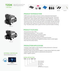 <span class=keywords><strong>Pompe</strong></span> à Eau Solaire Centrifuge Auto-Amorçante de Surface 1 CV 1,5 Pouce Sans Balais PMSM avec Panneau Solaire - Product Image 2