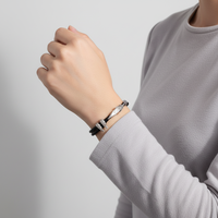 Bracelet en argent 925 vintage avec cordon ciré, fermoir magnétique, LOL XAYAH RAKAN, multi-couches, plume, feuille, bijoux de couple, DIY