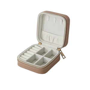 Caja de Joyería de Cuero PU Personalizada al por Mayor, con Múltiples Cajones y <span class=keywords><strong>Espejo</strong></span>, Estuche de Almacenamiento de Viaje de Lujo, Suministro Directo de Fábrica OEM - Product Image 1