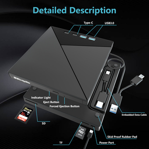 Mới nhất đa chức năng 7-in-1 cổng CD/DVD/VCD Ổ đĩa quang 4K CD/DVD Burner Máy nghe nhạc và nhà văn bên ngoài di động - Product Image 4