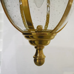 Lampe industrielle rétro d'intérieur en forme de goutte de verre, luminaire de plafond en laiton et cuivre, idéal pour une table à manger - Product Image 6