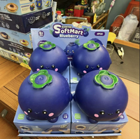 Groothandel Geurende Jumbo Blauwe Bes Knijpfiguur met PVC Display Box Schattig Reuze Fruit Knijpbal voor Kindercadeaus