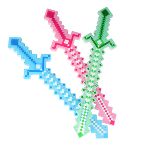 54CM colorido LED luz plástico cristal sables Pixel espada juguetes para niños espada iluminada con sonidos para jugar samurái - Product Image 3