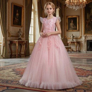 <span class=keywords><strong>Vestido</strong></span> de Dama de Honor Estilo Occidental, <span class=keywords><strong>Vestido</strong></span> de Princesa de Tul <span class=keywords><strong>Rosa</strong></span> para Niñas, Elegantes Vestidos de Fiesta de Cumpleaños para Niñas de 8 Años - Product Image 2