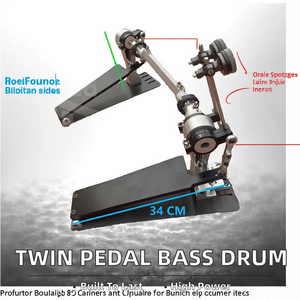 Pedal doble de bombo potente de aleación metálica con eje de transmisión directa Speedy Long Board, corte CNC, estilo <span class=keywords><strong>Jazz</strong></span> - Product Image 3