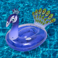 Bouée gonflable géante paon violet et vert, résistante, pour adultes et enfants, jouet aquatique d'été pour la plage