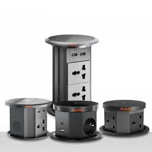 KLASS Kitchen Pop Up Tower Socket Lift Desk Power Hidden Socket lifting socket with wireless Charge Bluetooth Speaker